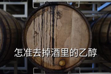 怎准去掉酒里的乙醇