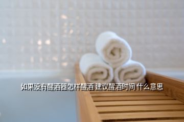 如果没有醒酒器怎样醒酒 建议醒酒时间 什么意思