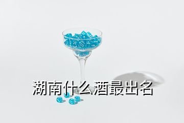 湖南什么酒最出名