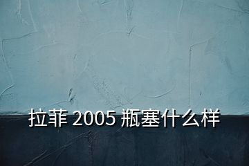 拉菲 2005 瓶塞什么样