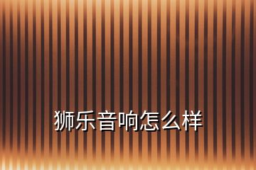 狮乐音响怎么样