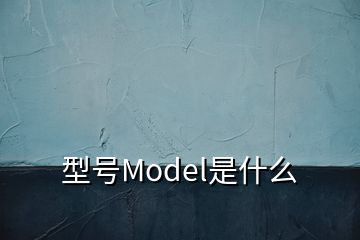 型号Model是什么