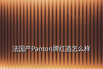 法国产Panton牌红酒怎么样