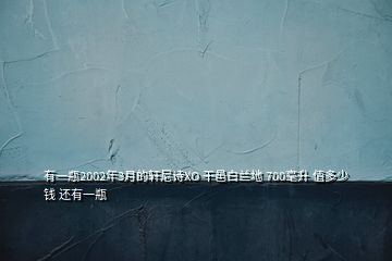 有一瓶2002年3月的轩尼诗XO 干邑白兰地 700毫升 值多少钱 还有一瓶