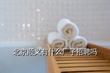 北京顺义有什么厂子招聘吗