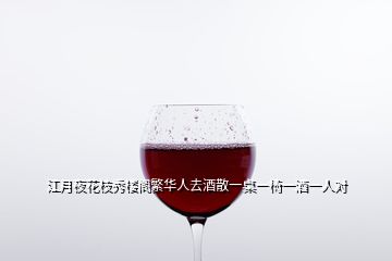 江月夜花枝秀楼阁繁华人去酒散一桌一椅一酒一人对