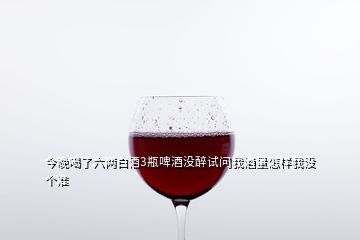 今晚喝了六两白酒3瓶啤酒没醉试问我酒量怎样我没个准