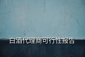 白酒代理商可行性报告