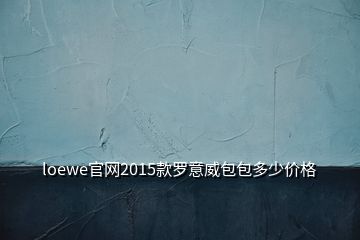 loewe官网2015款罗意威包包多少价格