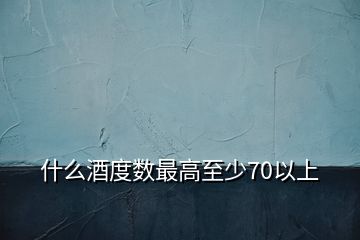 什么酒度数最高至少70以上