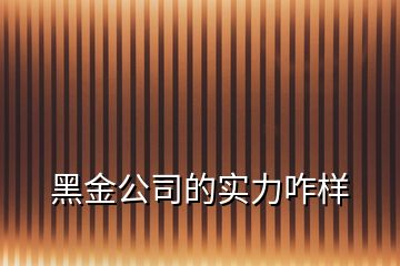 黑金公司的实力咋样