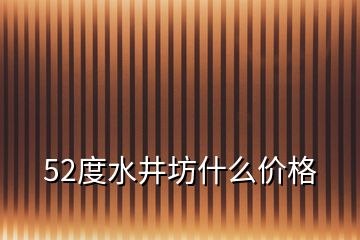 52度水井坊什么价格