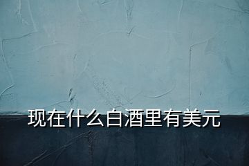 现在什么白酒里有美元