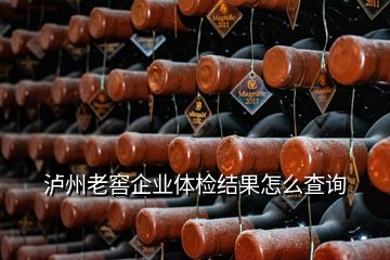 泸州老窖企业体检结果怎么查询