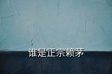 谁是正宗赖茅