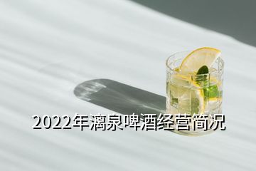 2022年漓泉啤酒经营简况