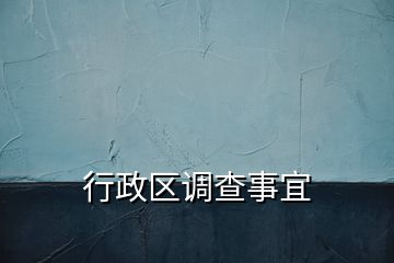 行政区调查事宜