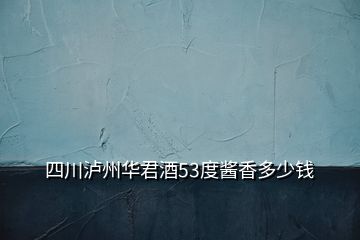 四川泸州华君酒53度酱香多少钱