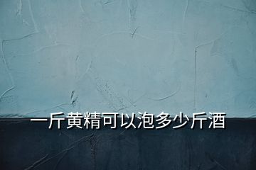 一斤黄精可以泡多少斤酒