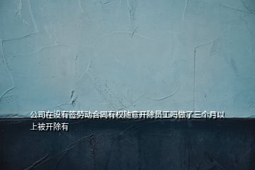 公司在没有签劳动合同有权随意开除员工吗做了三个月以上被开除有