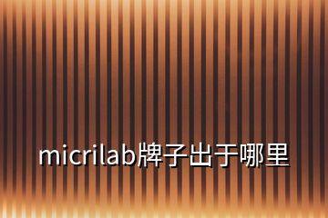 micrilab牌子出于哪里