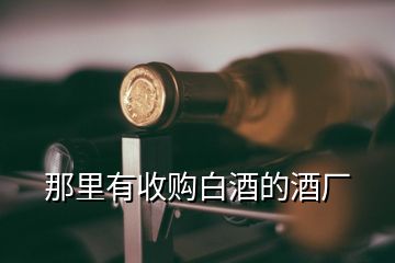 那里有收购白酒的酒厂