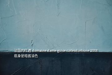 法国的红酒 domaine dame guise cotesdurhone 2008 瓶身是暗酱油色