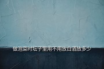 做泡菜时坛子里用不用放白酒放多少