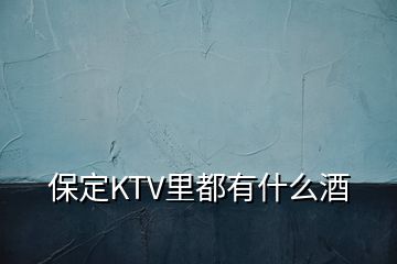 保定KTV里都有什么酒