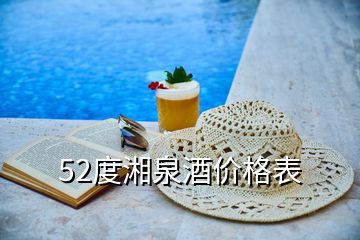 52度湘泉酒价格表