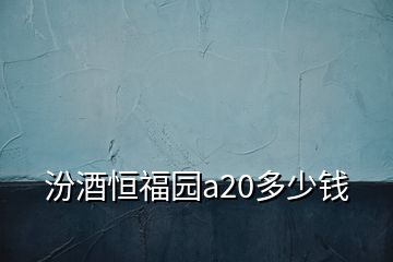 汾酒恒福园a20多少钱