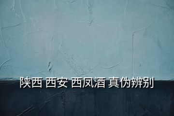 陕西 西安 西凤酒 真伪辨别