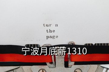 宁波月底薪1310