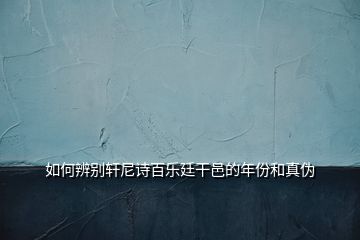 如何辨别轩尼诗百乐廷干邑的年份和真伪