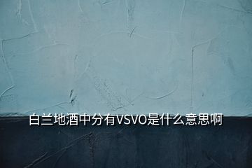 白兰地酒中分有VSVO是什么意思啊