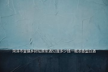 菏泽市皇镇乡封坛原浆酒52度多少钱一瓶浓香型白酒