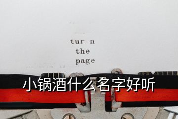 小锅酒什么名字好听