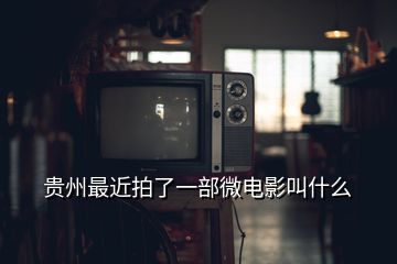 贵州最近拍了一部微电影叫什么