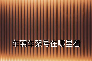 车辆车架号在哪里看