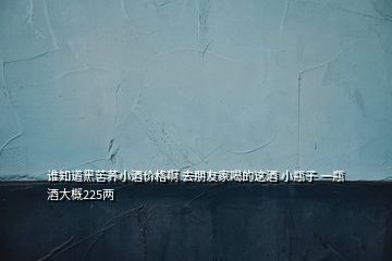 谁知道黑苦荞小酒价格啊 去朋友家喝的这酒 小瓶子 一瓶酒大概225两