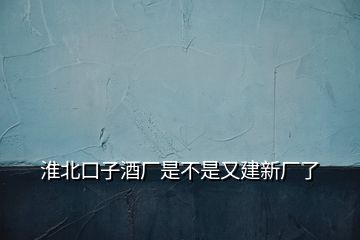 淮北口子酒厂是不是又建新厂了