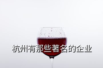 杭州有那些著名的企业