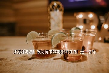 江苏洋河酒厂股份有限公司和洋河酒厂是一家吗