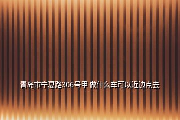 青岛市宁夏路306号甲 做什么车可以近边点去