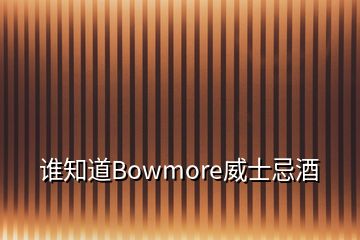 谁知道Bowmore威士忌酒