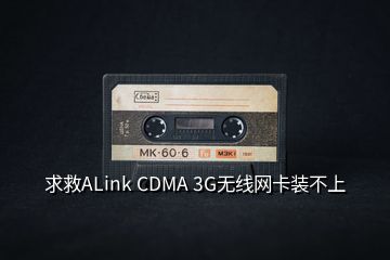 求救ALink CDMA 3G无线网卡装不上