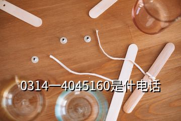 0314一4045160是什电话