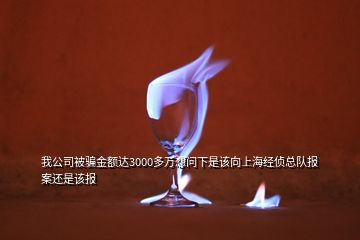 我公司被骗金额达3000多万想问下是该向上海经侦总队报案还是该报