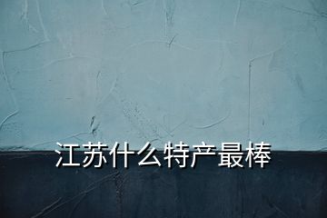 江苏什么特产最棒