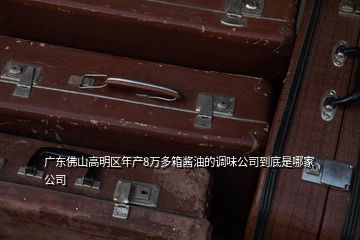 广东佛山高明区年产8万多箱酱油的调味公司到底是哪家公司